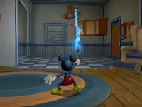 Mickey Mouse using his magical brush in Disney Epic Mickey 2: The Power of Two