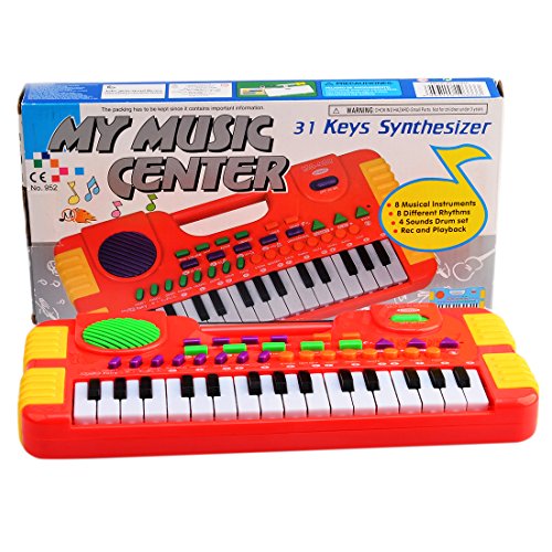 Kids Piano, Yamix Multi-function 31-Key Synthesizer Electronic Keyboard Play Piano Electronic Organ Keyboard Piano Music Keyboard Musical Toy Educational Toy for Kids Children Gift Button Color Random