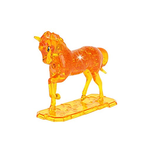 Coolplay DIY 3D Crystal Puzzle Assembly Horse Model (Orange)