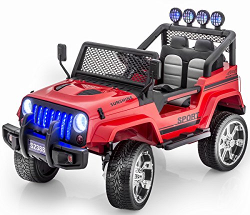 New Premium Jeep Wrangler Style 12v Ride on Toy, Car for Kids with Remote Control by KidsVipOnline