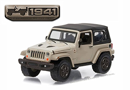 New 1:64 GREENLIGHT 75TH ANNIVERSARY SERIES 3 COLLECTION - SAND 2016 JEEP WRANGLER Diecast Model Car By Greenlight