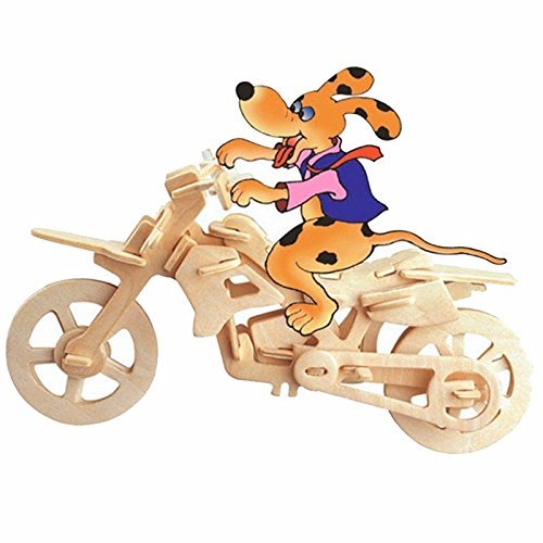 3D Motocross Motorcycle Wooden Model Puzzles Assembling DIY Jigsaw Wood Gift Toy The ToyBag