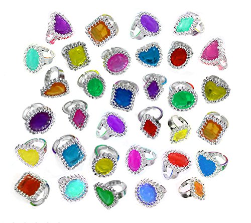 Colorful Rhinestone Rings Bulk Party Pack Of 144 Plastic Jewel Rings