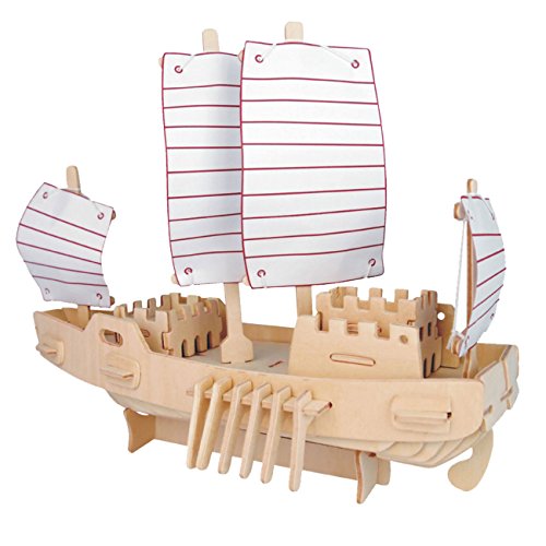 MIFX Woodcraft Construction Kit gift for children color design educational DIY toys 3D Wooden jigsaw puzzle assembly handmade wooden model (The-russian-ship)