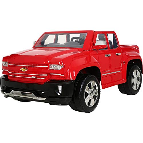 Rollplay 12 Volt Chevy Silverado Truck Ride On Toy, Battery-Powered Kid's Ride On Car - Red