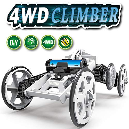 NOIHK STEM Toy 4WD Car Assembly Kit,Four-Wheel Drive DIY Climbing Vehicle, Circuit Building Projects for Kids and Teens | DIY Science Experiments & Circuit Building Projects Using Real Motors