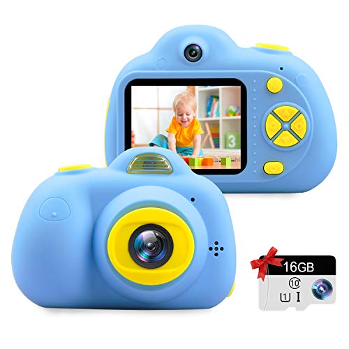 Kids Camera Gifts for Girls 1080P HD,Mini Rechargeable Children Shockproof Digital Front and Rear Selfie Camera Child Camcorder for 3-9 Year Old Kids Gifts Waterproof 2.0